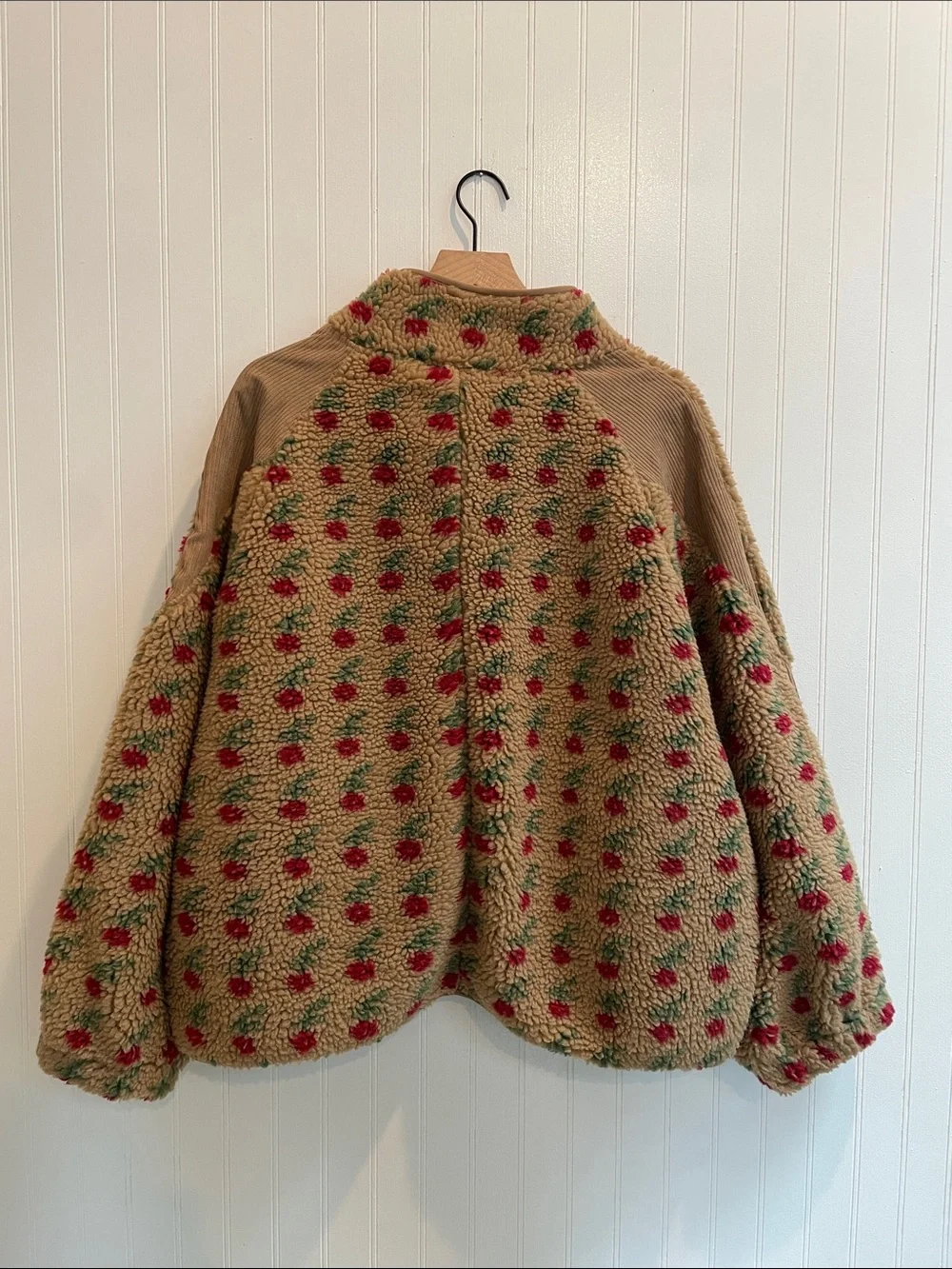 NEW IN Oversized Floral Print Sherpa Fleece Jacket Size XL ?